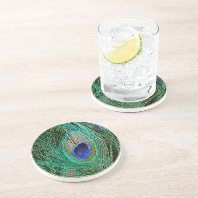 Dessous De Verre En Grès Pic bleu indien (Côté)