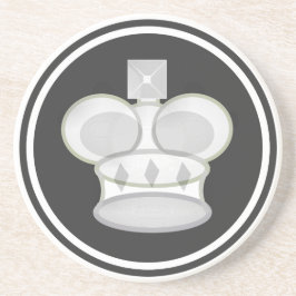 Dessous De Verre En Grès Pièce d'échecs blanche du Roi