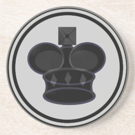 Dessous De Verre En Grès Pièce d'échecs noire du Roi