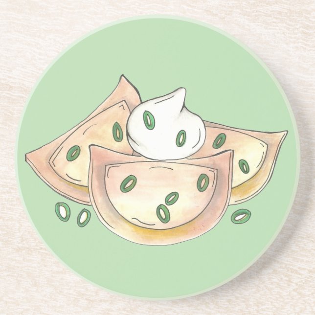 Dessous De Verre En Grès Piérogies Polonais Ukrainiens Dumplings Pierogi No (Devant)