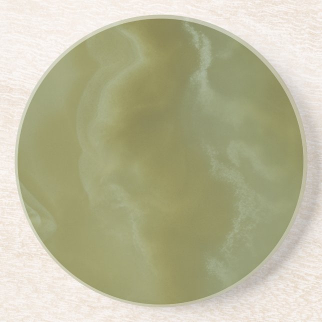 Dessous De Verre En Grès Pierre Décorative Vert Onyx - Beauté Élégante (Devant)