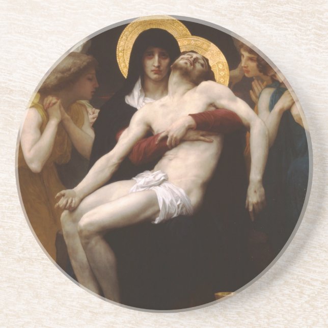 Dessous De Verre En Grès pieta Jésus Christ et Vierge Marie (Devant)