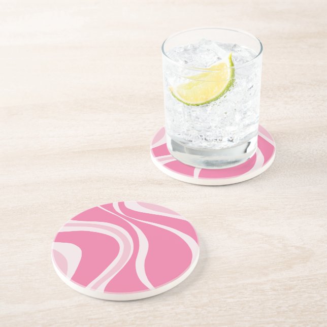 Dessous De Verre En Grès Pink Waves Coaster (Côté)