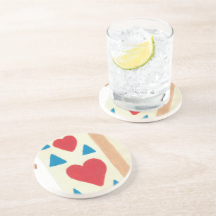 Dessous De Verre En Grès Piste d'amour Coaster en pierre
