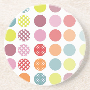 Dessous De Verre En Grès PixDezines Pois rétro/DO-IT-YOURSELF couleur arriè
