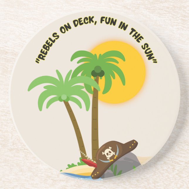 Dessous De Verre En Grès plage de l'île aux pirates (Devant)