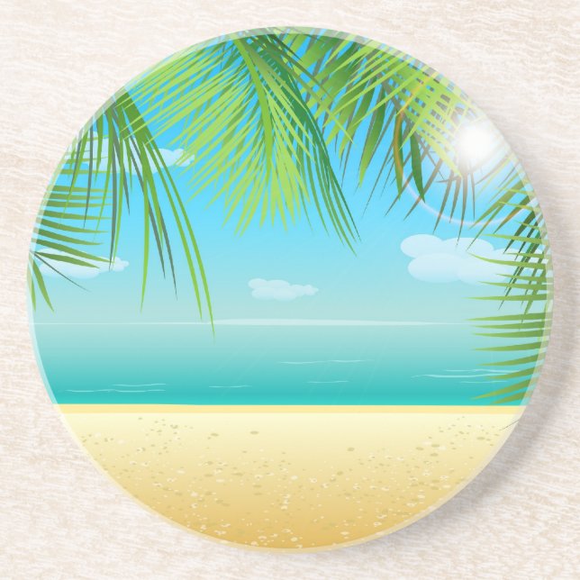 Dessous De Verre En Grès Plage tropicale (Devant)