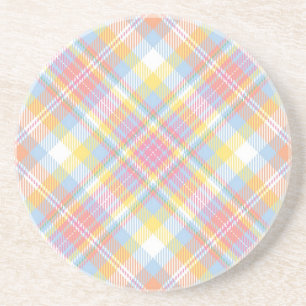 Dessous De Verre En Grès Plaid en pastel de rayure