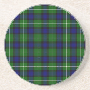 Dessous De Verre En Grès Plaid vert bleu Lamont tartan