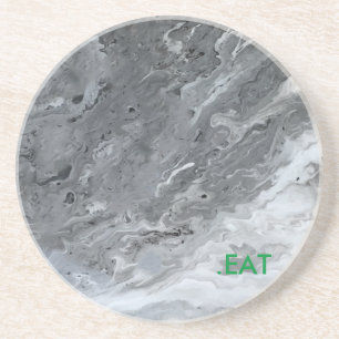 Dessous De Verre En Grès Plat gris de marbre de .EAT