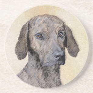 Dessous De Verre En Grès Plott Peinture - Cute Original Chien Art