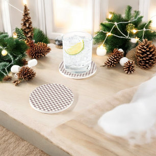Dessous De Verre En Grès Plum Buffalo Plaid Holiday