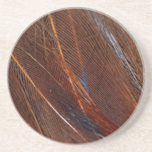 Dessous De Verre En Grès Plume Peacock colorée en détail