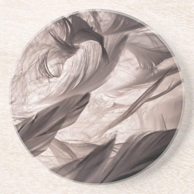Dessous De Verre En Grès Plumes (Devant)