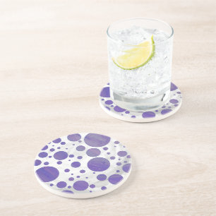 Dessous De Verre En Grès Pointe Polka Smear Blueberry