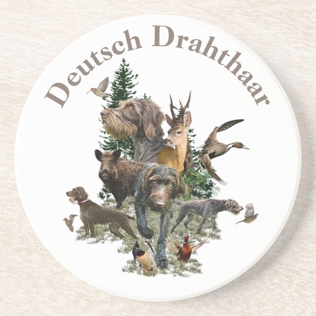 Dessous De Verre En Grès  Pointer allemand à poil dur (Devant)