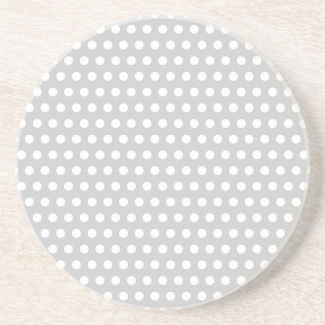 Dessous De Verre En Grès Points blancs sur gris clair (Devant)