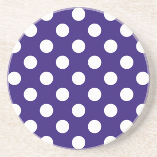 Dessous De Verre En Grès Pois blancs sur bleu foncé