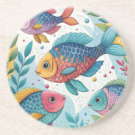 Dessous De Verre En Grès Poisson arc-en-ciel sous-marin