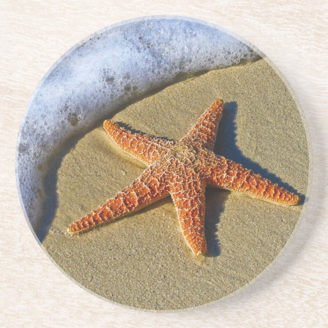 Dessous De Verre En Grès Poisson unique sur la plage (Devant)