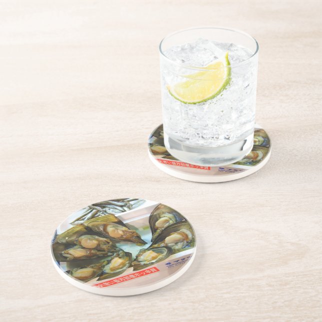 Dessous De Verre En Grès Poissons de moules géantes Tsukiji, Tokyo, Japon (Côté)