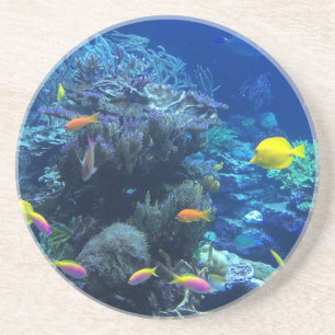 Dessous De Verre En Grès Poissons tropicaux jaunes