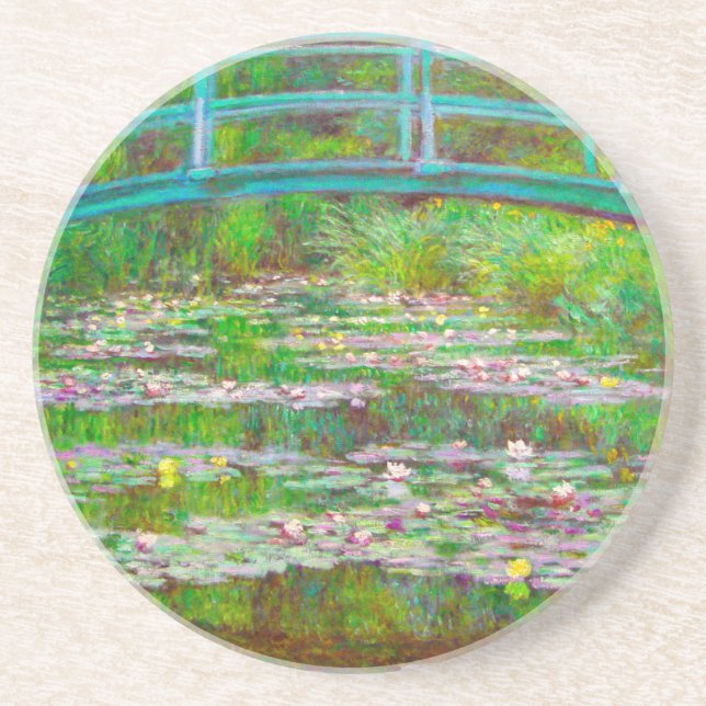 Dessous De Verre En Grès Pont japonais Monet et nappes d'eau (Devant)