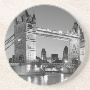 Dessous De Verre En Grès Pont Tour de Londres blanc noir