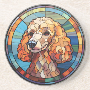 Dessous De Verre En Grès Poodle de chien en verre doux