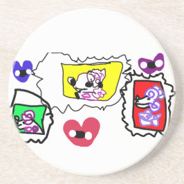 Dessous De Verre En Grès Poodle heart 