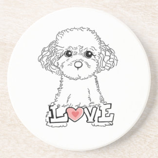 Dessous De Verre En Grès Poodle with Love