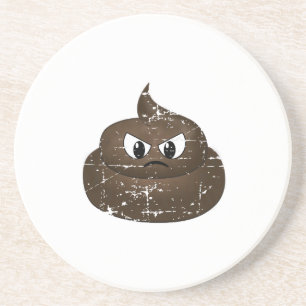 Dessous De Verre En Grès Poop de dessin en colère