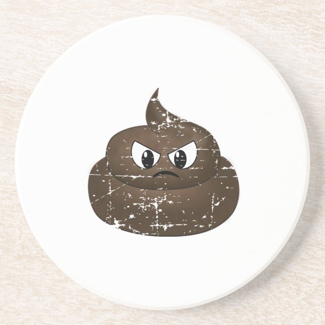 Dessous De Verre En Grès Poop de dessin en colère (Devant)