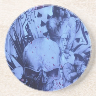 Dessous De Verre En Grès Pop Musicians Blue Purple Art Imprimer