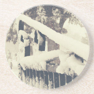Dessous De Verre En Grès Porte de cime d'hiver