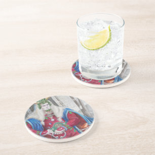 Dessous De Verre En Grès Portrait détaillé du roi Holly