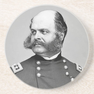 Dessous De Verre En Grès Portrait Guerre civile Général Ambrose E. Burnside