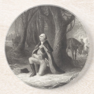 Dessous De Verre En Grès Portrait vintage de George Washington prier