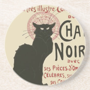 Dessous De Verre En Grès Poster vintage Ce Soir Le Conversation Noir