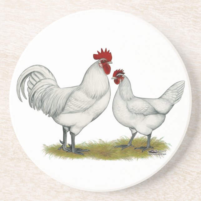 Dessous De Verre En Grès Poulets de pieds bleus (Devant)
