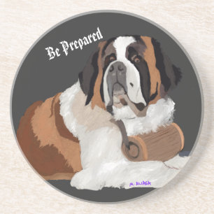 Dessous De Verre En Grès Préparez-vous ! St Bernard avec quille