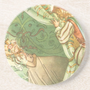 Dessous De Verre En Grès Princesse de la Belle au Bois Dormant, Conte de Fé