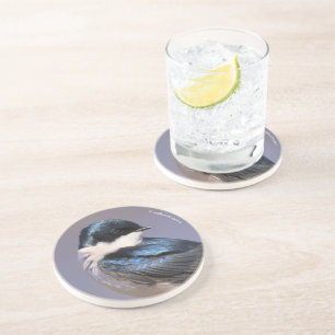 Dessous De Verre En Grès Profil éclairé d'un oiseau chanteur d'hirondelle d