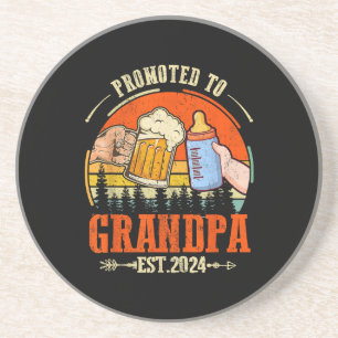 Dessous De Verre En Grès Promu à Grandpa Est 2024 Fête des pères Rétro Nouv