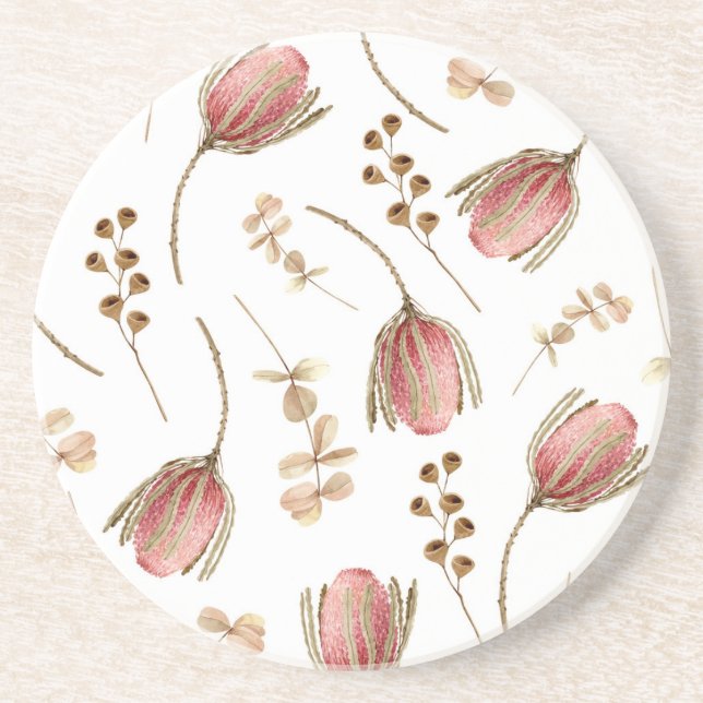 Dessous De Verre En Grès Protea & Pod (Devant)