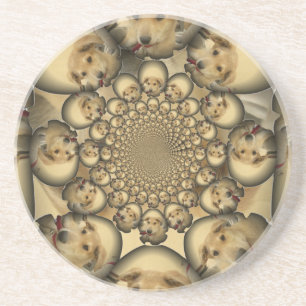 Dessous De Verre En Grès Puppy Kaleidoscope Art Print