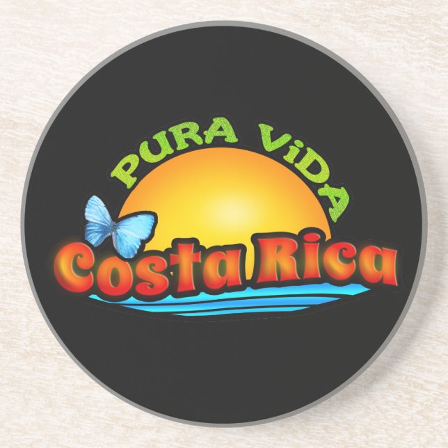 Dessous De Verre En Grès Pura Vida Costa Rica (Devant)