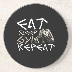 Dessous De Verre En Grès Quota Eat Sleep Gym Repeat Funny