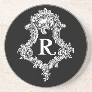 Dessous De Verre En Grès R Monogramme initial