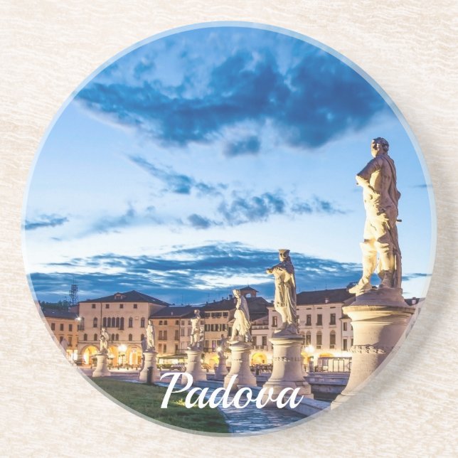 Dessous De Verre En Grès Rangée de statues illuminées à Padova (Devant)